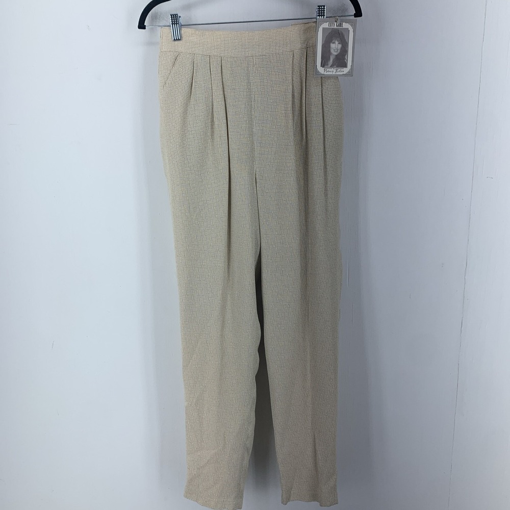Vintage City Girl Nancy Bolen High Rise Pleated Tapered Pants Twee Preppy 80s